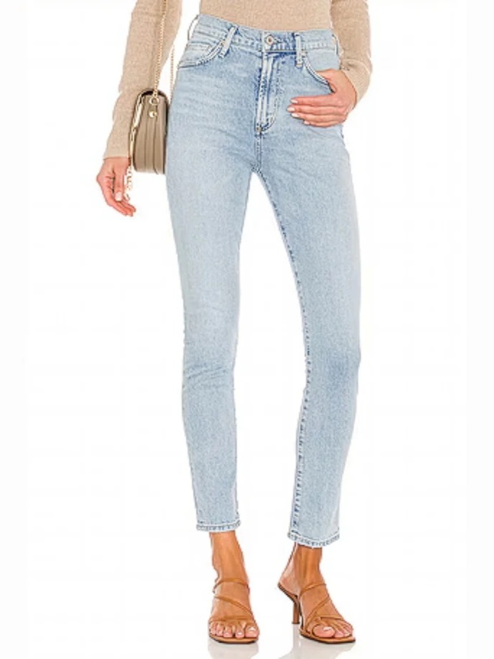 Citizens Of Humanity Olivia Crop Light Blue High-Rise Skinny Jeans
